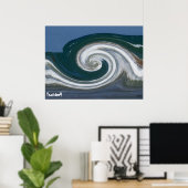 抽象芸術モダンアート津波! ポスター (ホームオフィス)