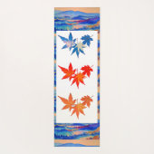 抽象芸術モダンアート癒しの穏やかなカエデ葉ール ヨガマット (裏面)