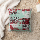 抽象芸術モダンアート装飾用クッションレッドミントグリーン クッション (ブランケット)