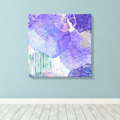 抽象芸術モダンアート青紫色 キャンバスプリント (インサイチュ (ウッドフロア))