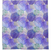 抽象芸術モダンアート青紫色 シャワーカーテン (正面)