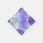 抽象芸術モダンアート青紫色 スタンダードカクテルナプキン (角)