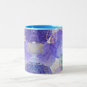 抽象芸術モダンアート青紫色 ツートーンマグカップ (中央)