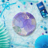 抽象芸術モダンアート青紫色 ペーパープレート (パーティー)