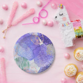 抽象芸術モダンアート青紫色 ペーパープレート (パーティー)