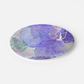 抽象芸術モダンアート青紫色 ペーパープレート (アングル)