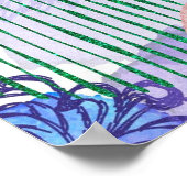 抽象芸術モダンアート青紫色 ポスター (角)