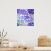 抽象芸術モダンアート青紫色 ポスター (キッチン)