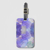 抽象芸術モダンアート青紫色 ラゲッジタグ (正面縦)