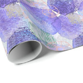 抽象芸術モダンアート青紫色 ラッピングペーパー (ロールコーナー)