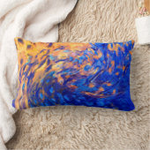 抽象芸術モダンアート青黄枕 ランバークッション (ブランケット)