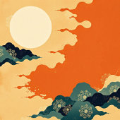 抽象芸術モダンアート：やさしいパステル&ジャパンディヴィーベ ポスター