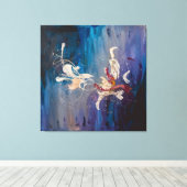 抽象芸術モダンアート – 宇宙の創造のダンス🌌✨ キャンバスプリント (インサイチュ (ウッドフロア))