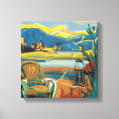 抽象芸術モダンアート：色々な旅 キャンバスプリント (正面)