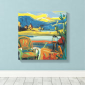 抽象芸術モダンアート：色々な旅 キャンバスプリント (インサイチュ (ウッドフロア))