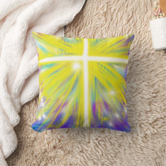 抽象芸術モダンイエスイースター復活クロス クッション (ブランケット)