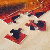 抽象芸術モダンイエローグリーンブルーパープルトレンディー ジグソーパズル (側面)