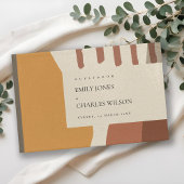 抽象芸術モダンイエローテラコタ芸術的結婚ズ ゲストブック