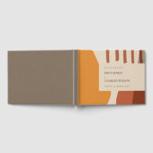 抽象芸術モダンイエローテラコタ芸術的結婚ズ ゲストブック (全面)