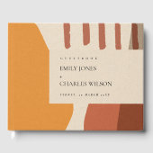 抽象芸術モダンイエローテラコタ芸術的結婚ズ ゲストブック (正面)