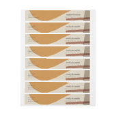 抽象芸術モダンイエローテラコタ芸術的結婚ズ ラップアラウンド宛名ラベル (シート)