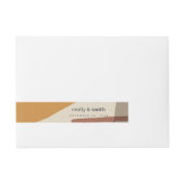 抽象芸術モダンイエローテラコタ芸術的結婚ズ ラップアラウンド宛名ラベル (正面)