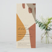 抽象芸術モダンイエローテラコッタブライダルシャワー 招待状 (スタンド正面)