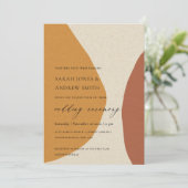 抽象芸術モダンイエローテラコ芸術的ッタ結婚ズ 招待状 (スタンド正面)