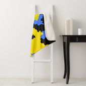 抽象芸術モダンイエローブルーブラックパターンデザイン シェルパブランケット (インサイチュ)