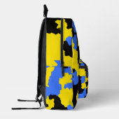 抽象芸術モダンイエローブルーブラックパターンデザイン プリントバックパック (左)