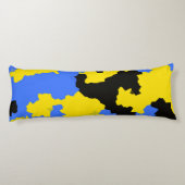 抽象芸術モダンイエローブルーブラックパターンデザイン ボディピロー (裏面)