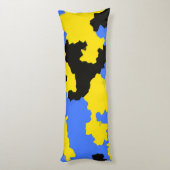 抽象芸術モダンイエローブルーブラックパターンデザイン ボディピロー (裏面 (縦))