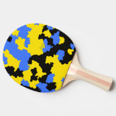 抽象芸術モダンイエローブルーブラックパターンデザイン 卓球ラケット (横)