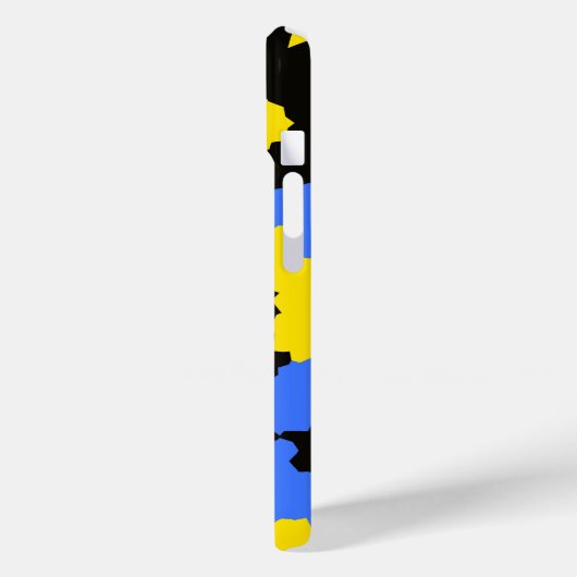 抽象芸術モダンイエローブルーブラックパターンデザイン Case-Mate iPhoneケース (裏面 / 左)