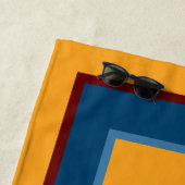 抽象芸術モダンイエローブルー&レッドモノグラム ビーチタオル (インサイチュ)