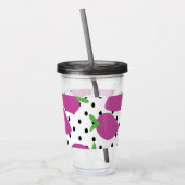 抽象芸術モダンイチゴのパターン アクリルタンブラー (左)