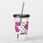 抽象芸術モダンイチゴのパターン アクリルタンブラー (裏面)