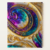 抽象芸術モダンインクパープル&金ゴールド プランナー手帳 (裏面)