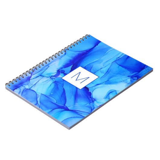 抽象芸術モダンインジゴモノグラム絵画ズ ノートブック (左側)