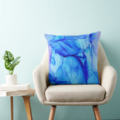 抽象芸術モダンインディゴブルーパープルスワール クッション (椅子)