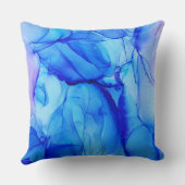 抽象芸術モダンインディゴブルーパープルスワール クッション (裏面)