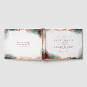 抽象芸術モダンウォーターカラーテラコッタ結婚ズ ゲストブック (全面)