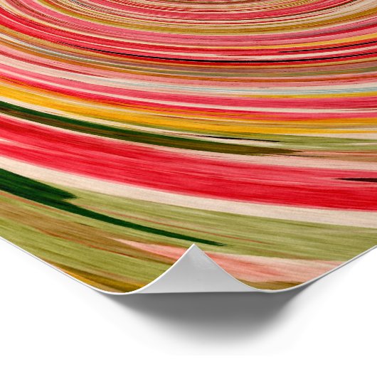 抽象芸術モダンウォーターカラーパステルピンク ポスター (角)