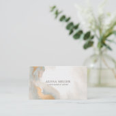 抽象芸術モダンウォーター色バラ金ゴールドボホ 名刺 (スタンド正面)