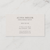 抽象芸術モダンウォーター色バラ金ゴールドボホ 名刺 (裏面)