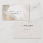 抽象芸術モダンウォーター色バラ金ゴールドボホ 名刺 (正面/裏面)