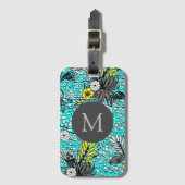 抽象芸術モダンエキゾチックフローラアートモノグラム ラゲッジタグ (正面縦)