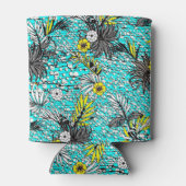 抽象芸術モダンエキゾチックフローラアートモノグラム 缶クーラー (裏面)