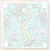 抽象芸術モダンエキゾチックフローラアート ガラスコースター (裏面)