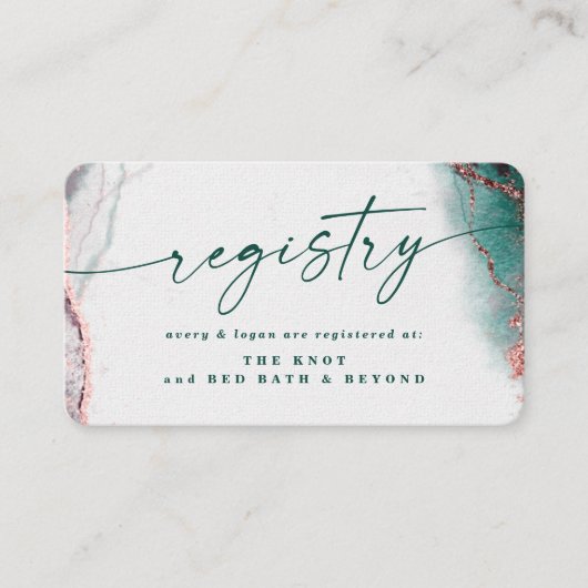 抽象芸術モダンエメラルドグ結婚リーンの登記簿 エンクロージャーカード (正面)